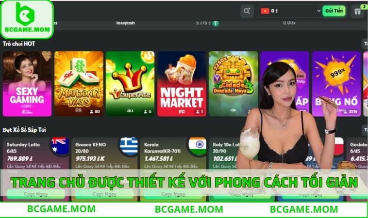 Hình ảnh trang chủ được thiết kế với phong cách tối giản